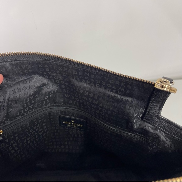 Kate Spade Longacre Court Leather Satchel Black Tassle Crossbody Purse Medium - Picture 11 of 13